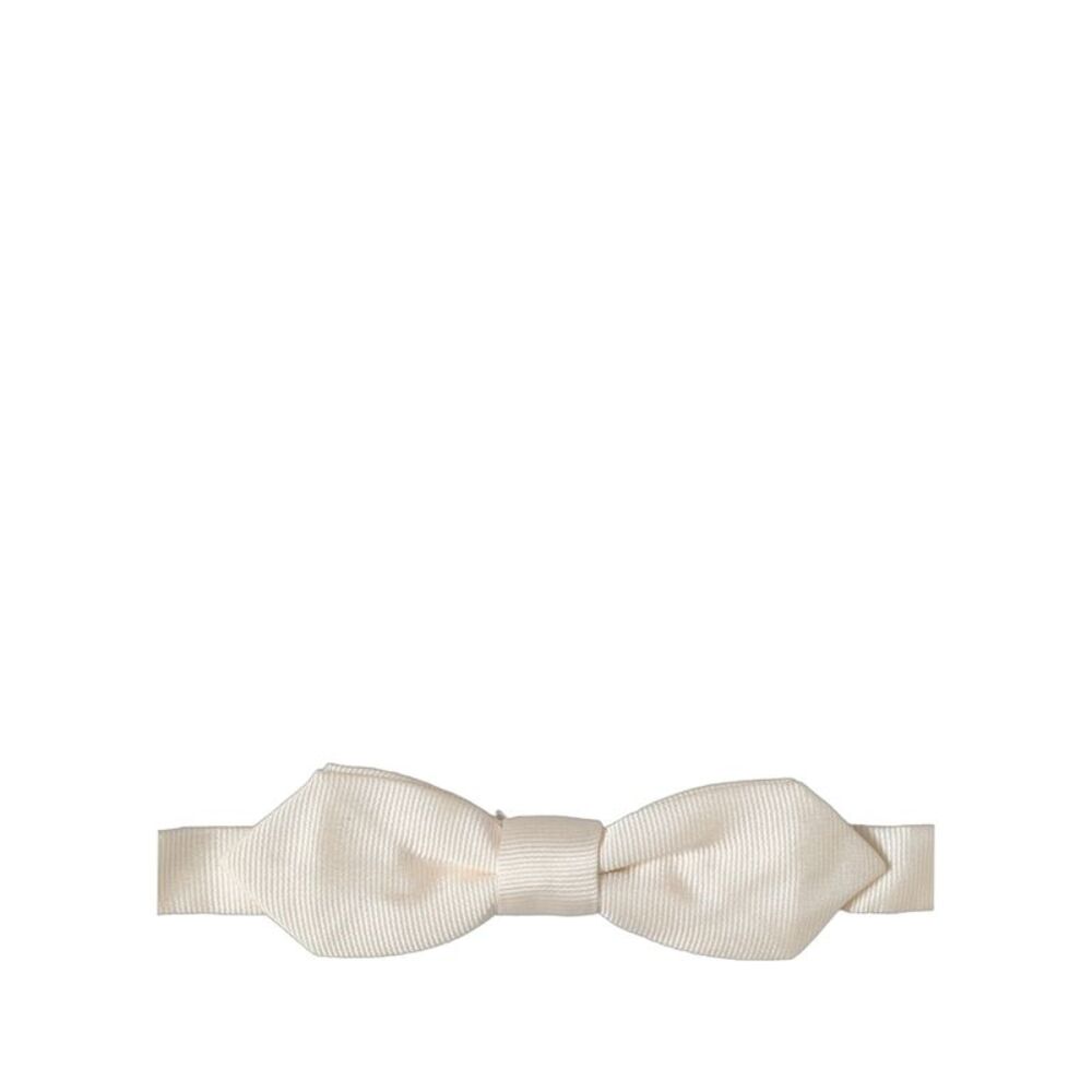 Dolce & Gabbana Men Off White Silk Adjustable Neck Papillon Bow Men's Tie
